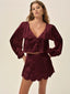 For Love & Lemons Locked Hearts Top (Burgundy)