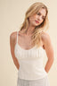 Off White Ruched Bust Strappy Cami Top