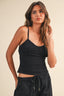 Black Ruched Bust Strappy Cami Top