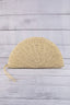 Straw Woven Half Moon Clutch Bag Straw Woven Half Moon Clutch Bag (Beige)