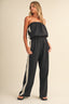 Strapless Stripe Trim Jumpsuit