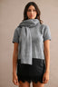 Short Sleeve Sweater with Removable Scarf (Grey)