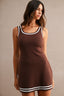 Scuba Sleevless Dress (Chocolate Brown)