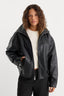 Good American The Better Than Leather Funnel Jacket (Black)