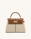 JW PEI Elise Large Top Handle Bag (Brown Canvas)