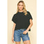 Dropped Shoulder Sweater Top (Black)