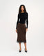 Rumored Lady Lace Midi Skirt (Espresso Jacquard)