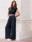 Beyond Yoga Elasticated Wide Leg Pant 31" (Nocturnal Navy)