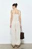 Owen Embroidered Tie Strap Scarf Top (Natural)