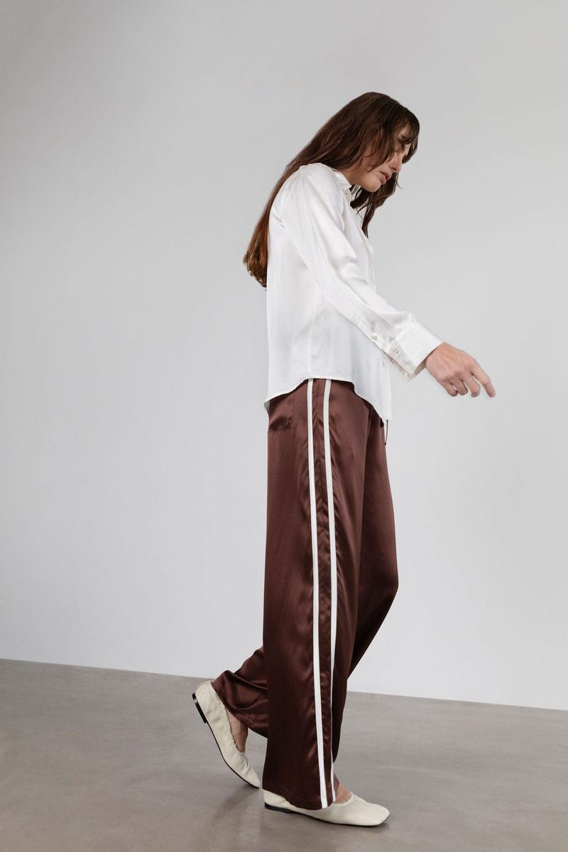 Anaphe Silk Track Pants (Espresso) Secondary image