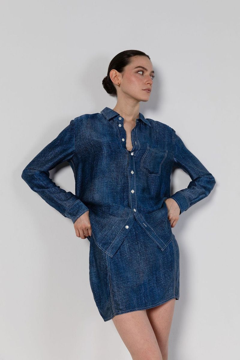 Anaphe Austin Long Sleeve Shirt Dark Wash Denim Secondary image