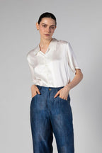 Anaphe Sandwashed Silk Camden Shirt Short Sleeve