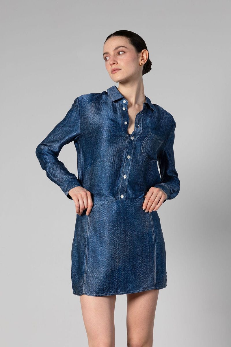 Anaphe Austin Long Sleeve Shirt Dark Wash Denim