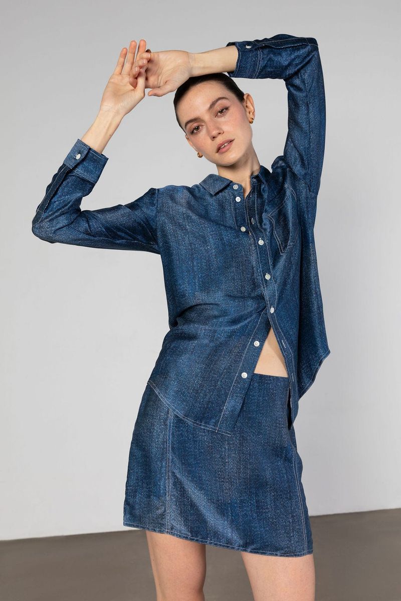 Anaphe Austin Long Sleeve Shirt Dark Wash Denim Main image