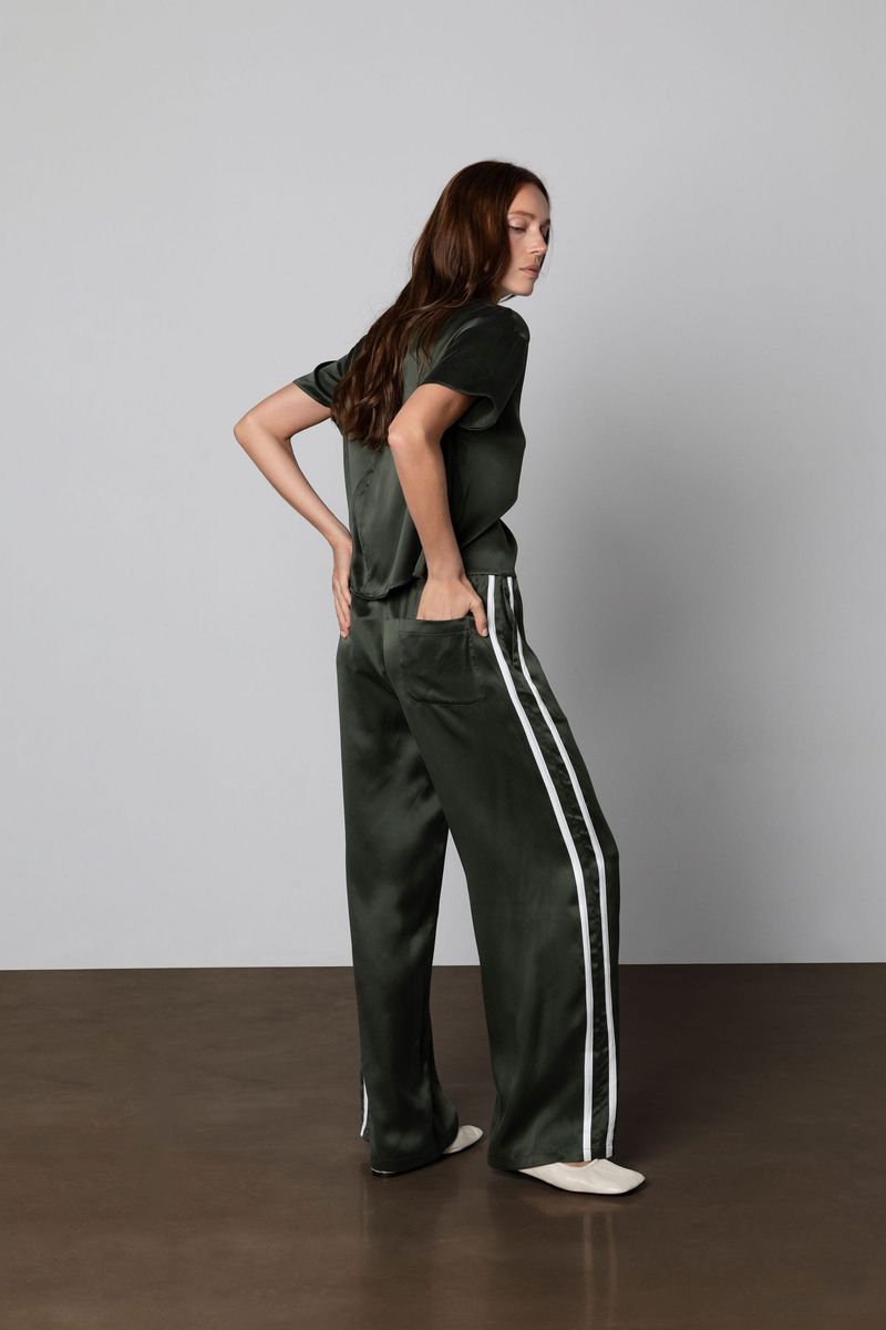 Anaphe Silk Track Pants (Hunter Green)