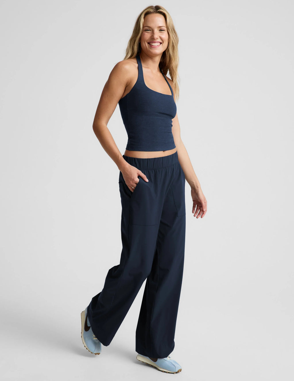 Beyond Yoga Spacedye™ Square Halter Tank (Nocturnal Navy)