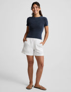 Beyond Yoga On Repeat Rib Baby Tee (Washed Nocturnal Navy)