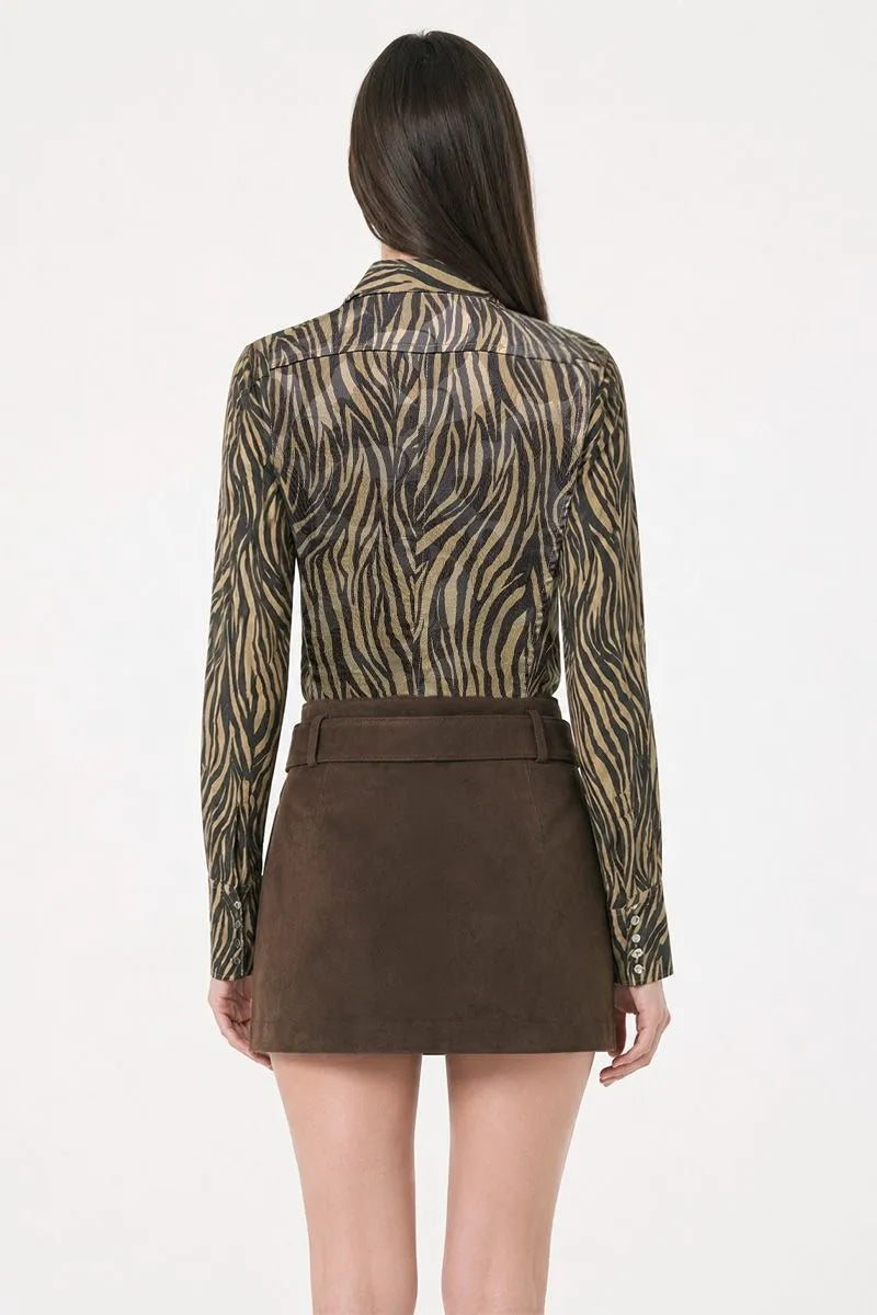 Faux Suede Micro Mini Skirt