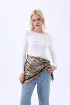 Classic Leopard Print Silk Scarf (Khaki)
