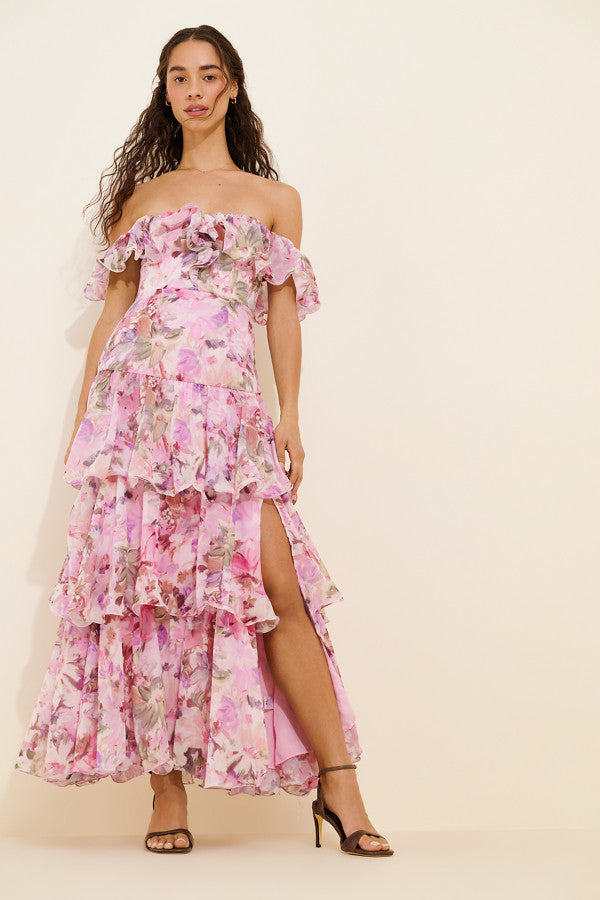 ASTR The Label Wilder Dress (Pink Lilac Floral)