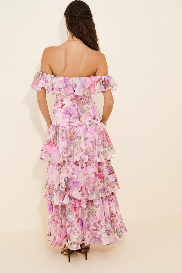ASTR The Label Wilder Dress (Pink Lilac Floral)
