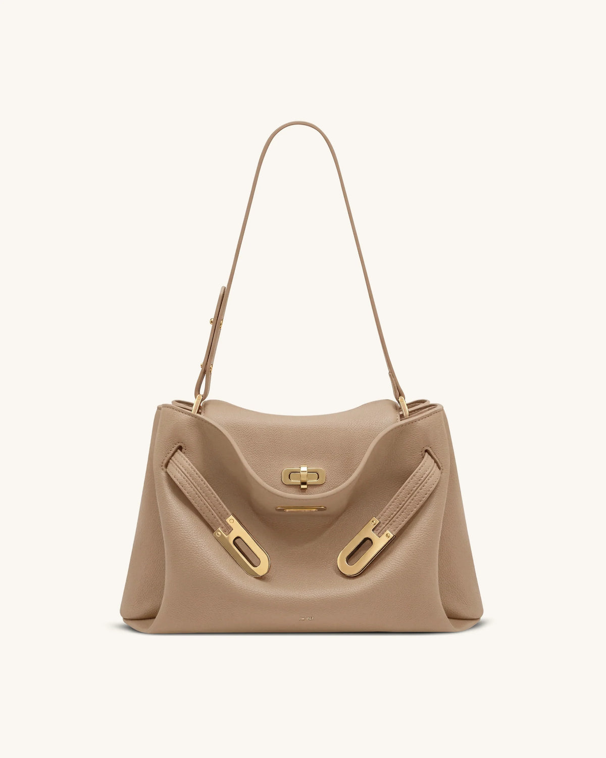 JW PEI Rhea Pebbled Double Buckle Shoulder Bag (Khaki)