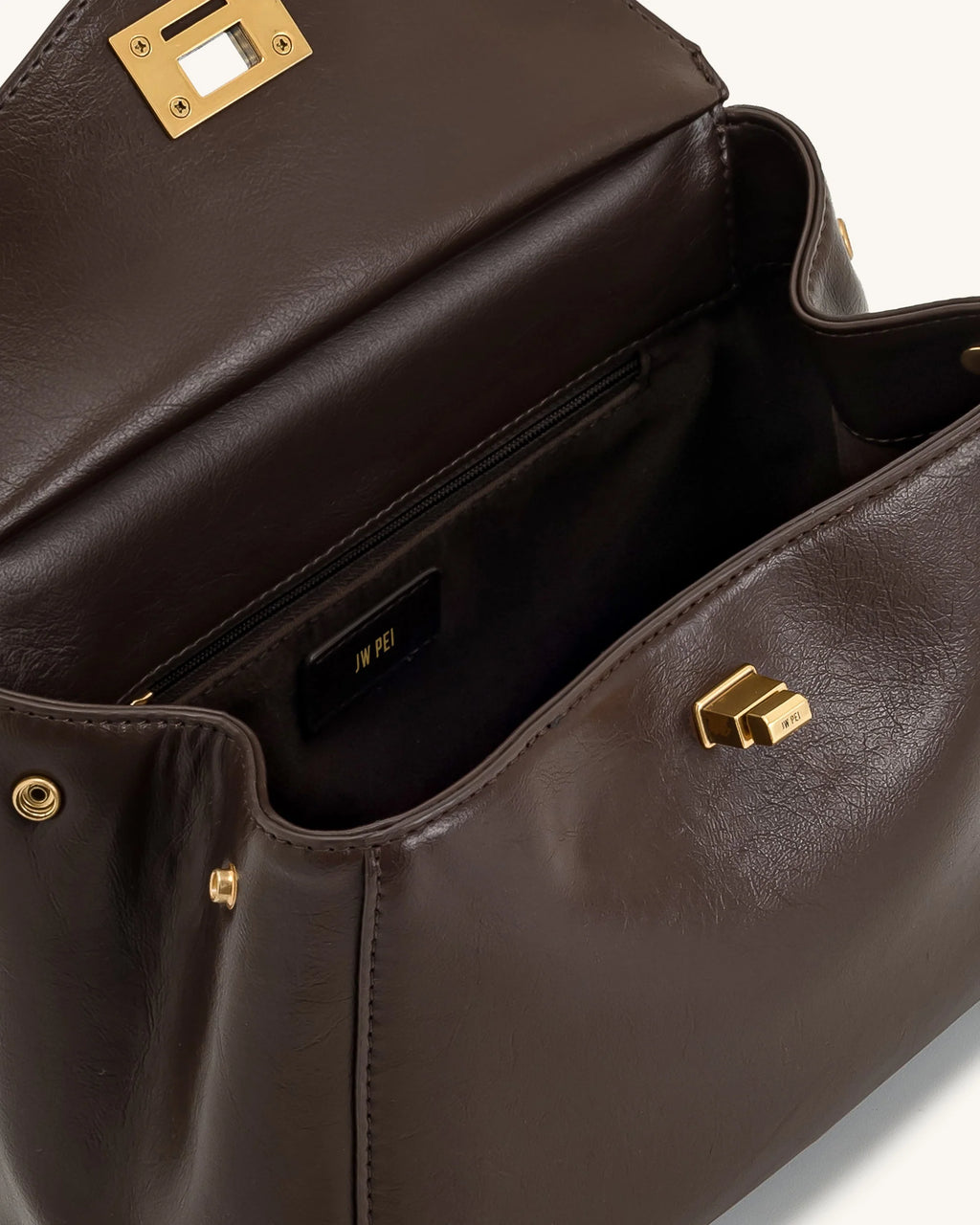 JW PEI Lucia Classic Top Handbag (Dark Brown)