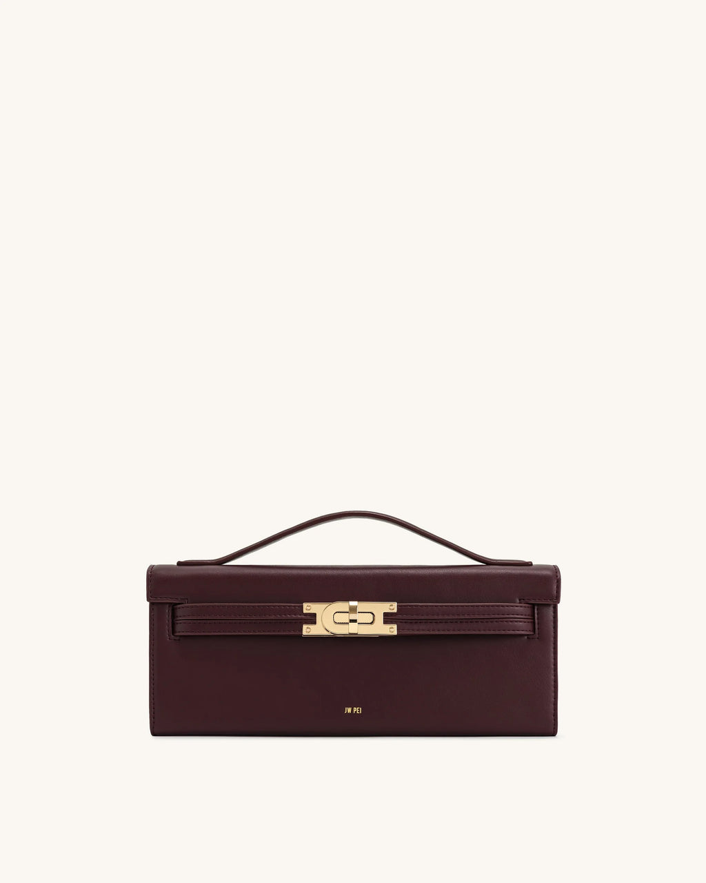 JW Pei Bria Structured Top Handle Bag (Deep Burgandy)