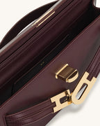 JW Pei Bria Structured Top Handle Bag (Deep Burgandy)