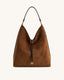 JW Pei Aria Faux Suede Shoulder Bag (Brown)