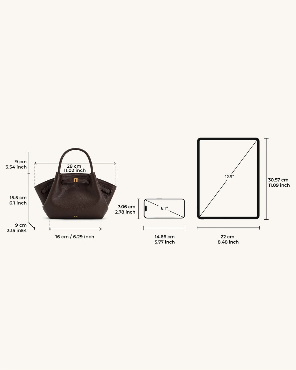 JW PEI Hana Mini Tote Bag (Dark Brown)