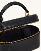 JW PEI Cleo Box Shape Top Handle Bag (Black Croc)