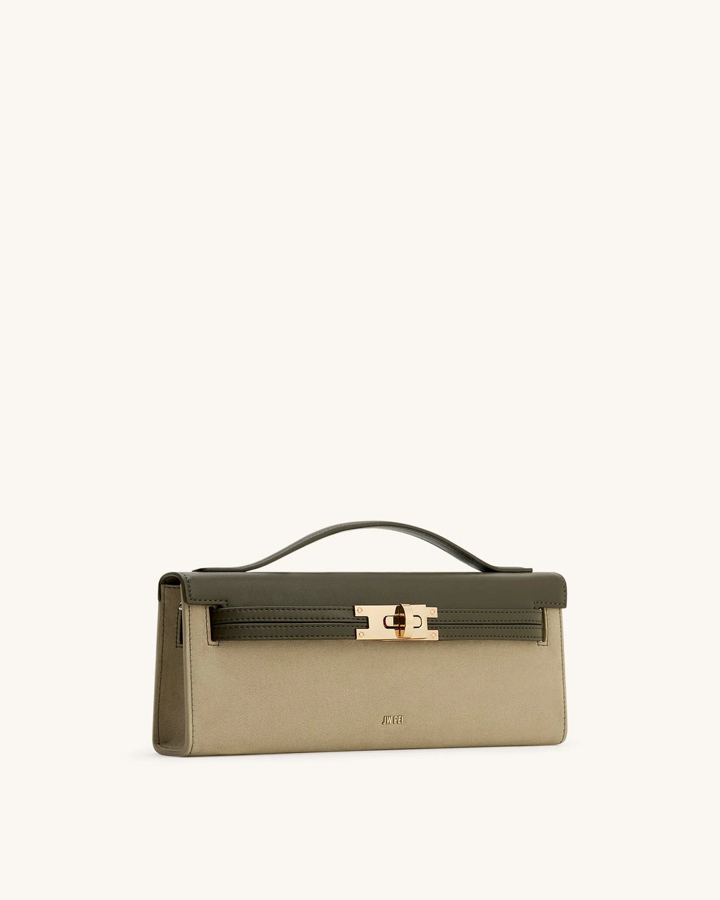 JW PEI Bria Faux Suede Structured Top Handle Bag (Dark Olive)
