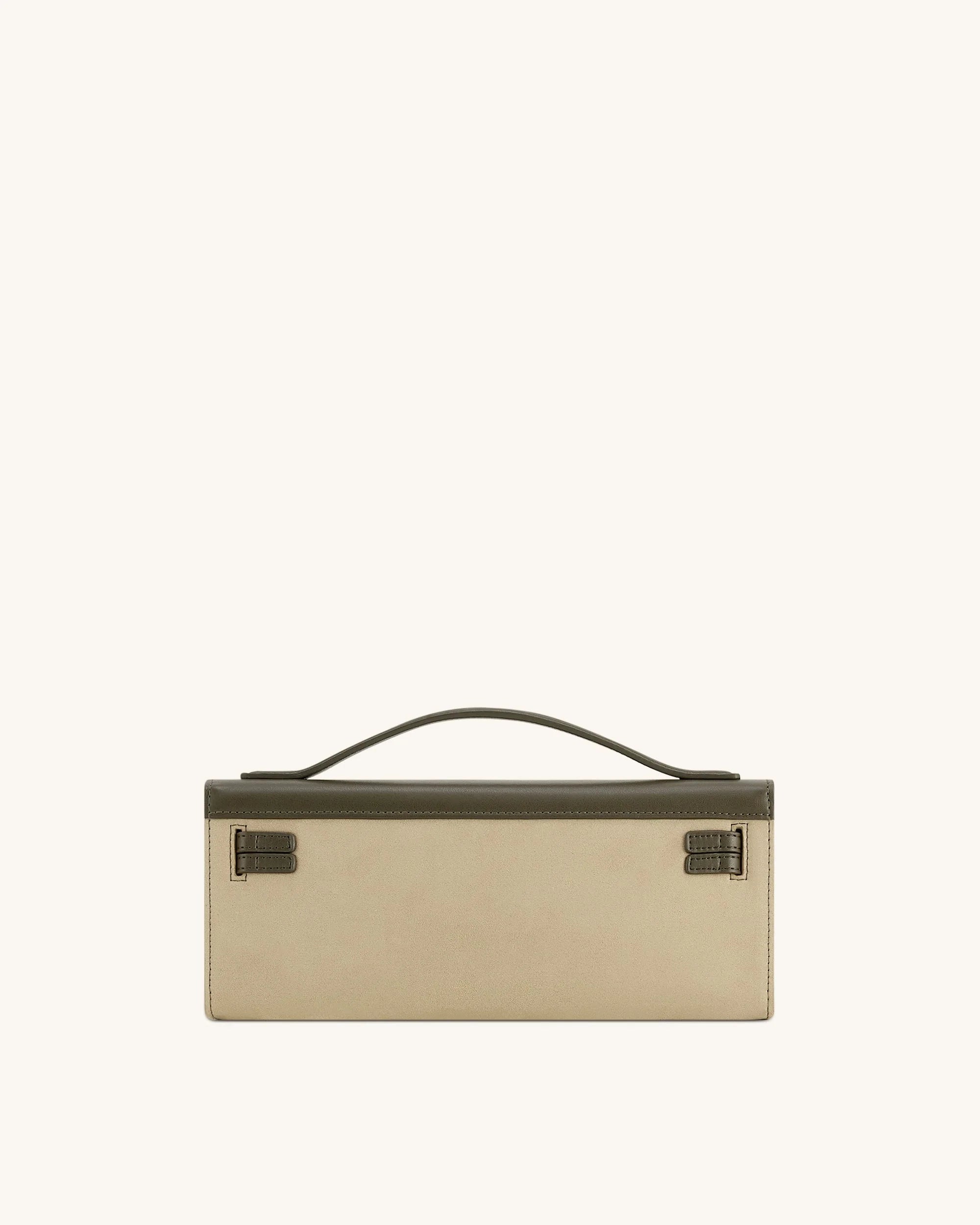 JW PEI Bria Faux Suede Structured Top Handle Bag (Dark Olive)