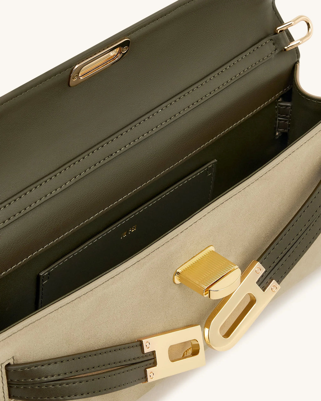 JW PEI Bria Faux Suede Structured Top Handle Bag (Dark Olive)