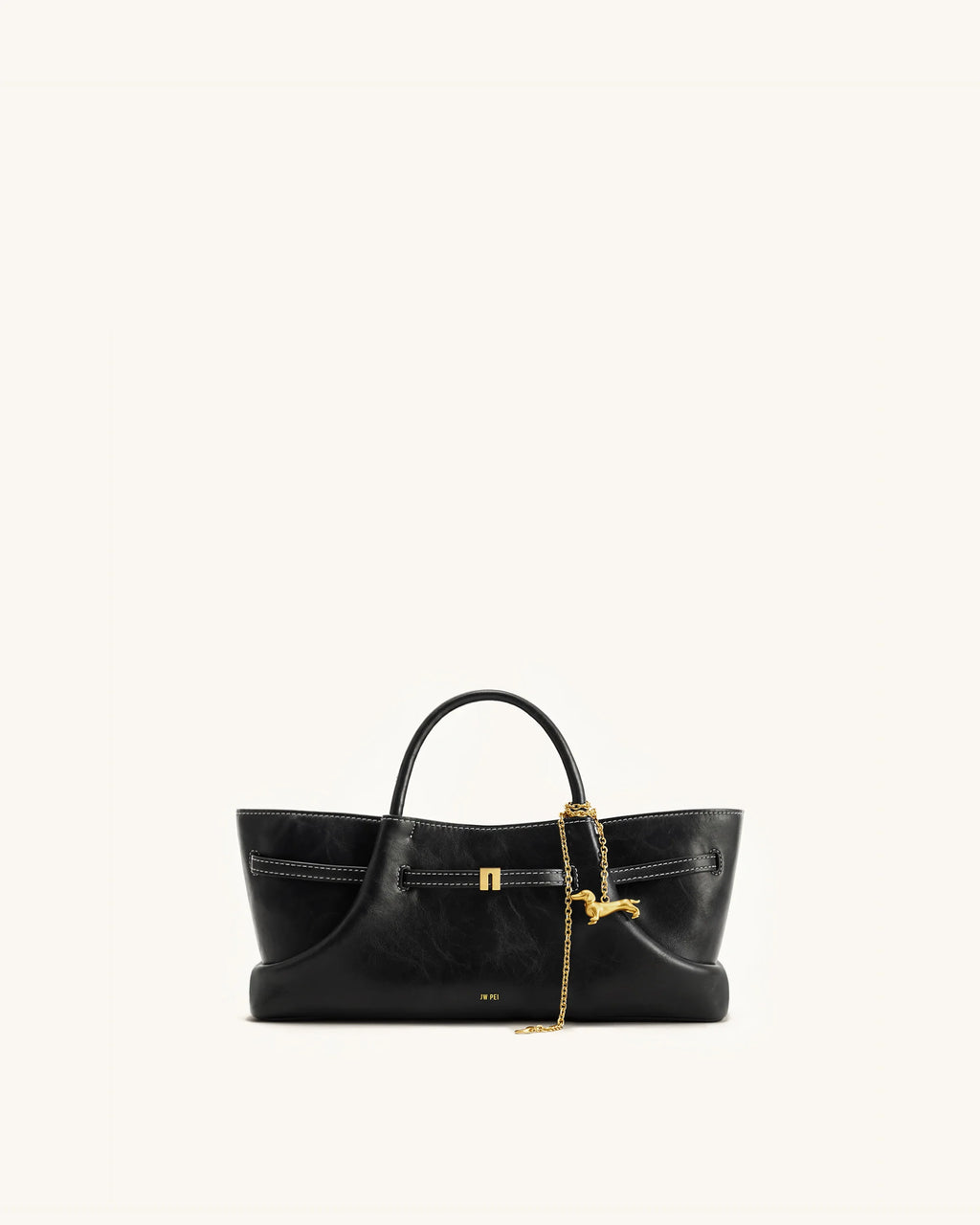 JW PEI Maeve Dachshund Metal Charm Tote Bag - Black