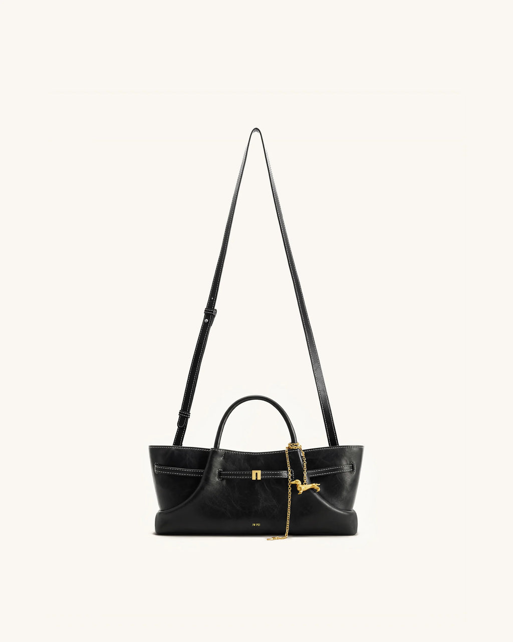 JW PEI Maeve Dachshund Metal Charm Tote Bag (Black)