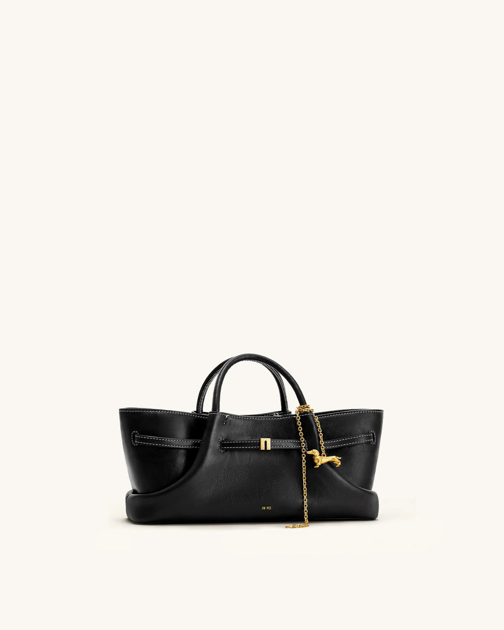 JW PEI Maeve Dachshund Metal Charm Tote Bag (Black)