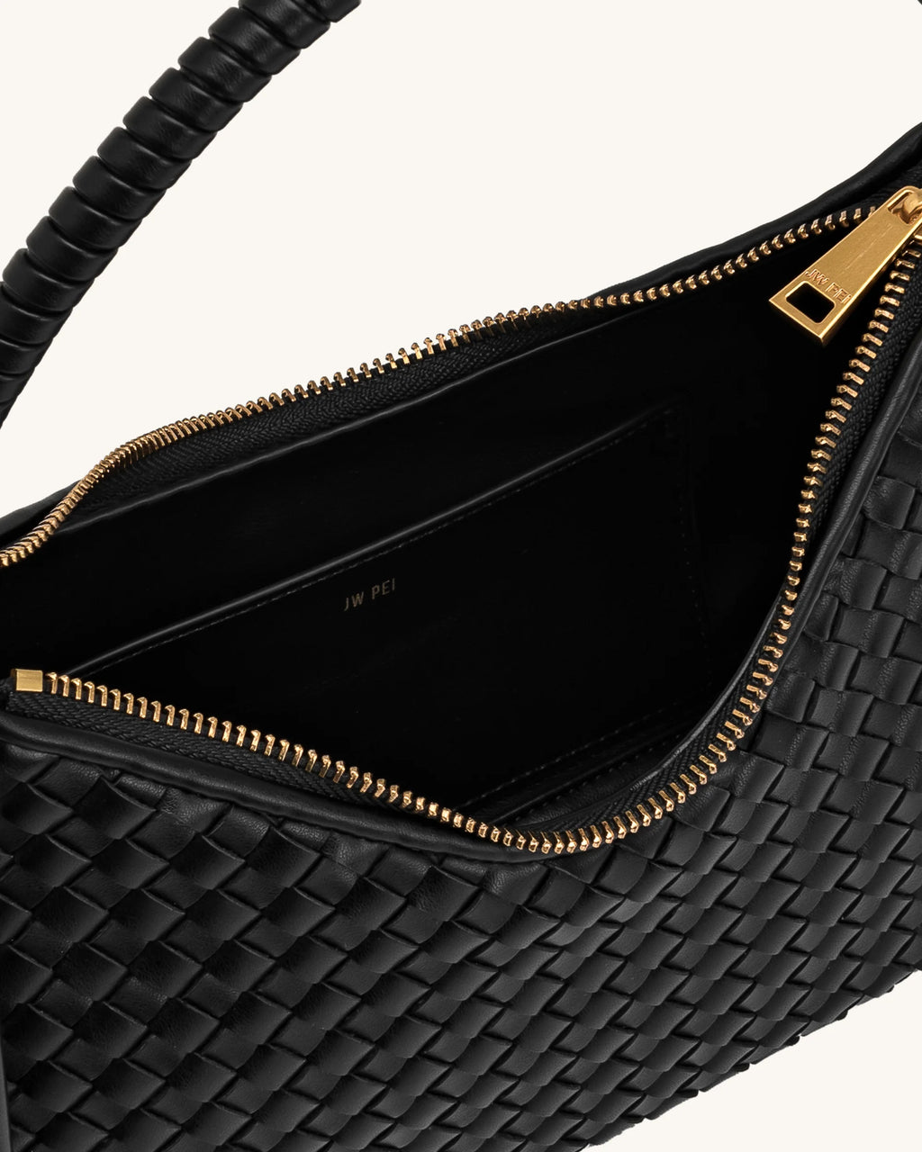 JW PEI Lorena Woven Shoulder Bag - Black