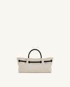 JW PEI Maeve Dachshund Metal Charm Tote Bag (Black Canvas)