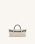 JW PEI Maeve Dachshund Metal Charm Tote Bag (Black Canvas)