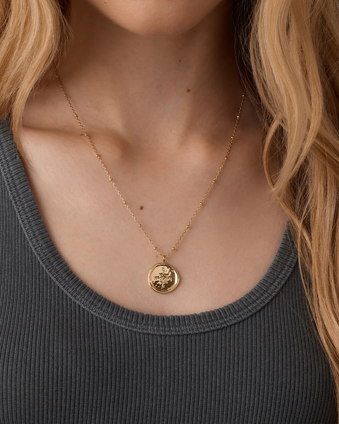 Gorjana Gold Compass Coin Necklace Secondary image