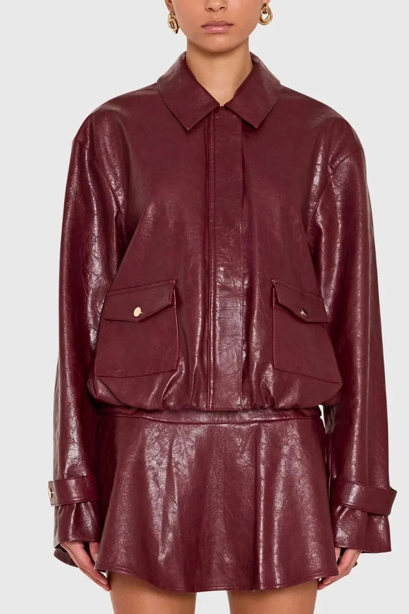 Amanda Uprichard Karla Jacket (Burgundy)