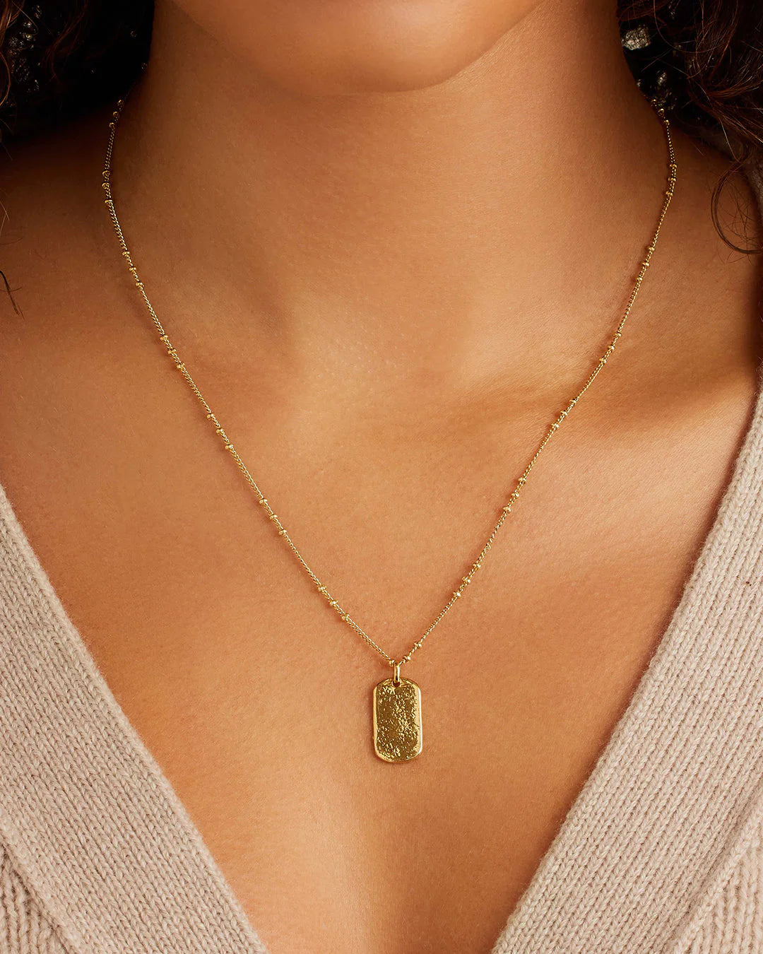 Gorjana Gold Griffin Dog Tag Necklace