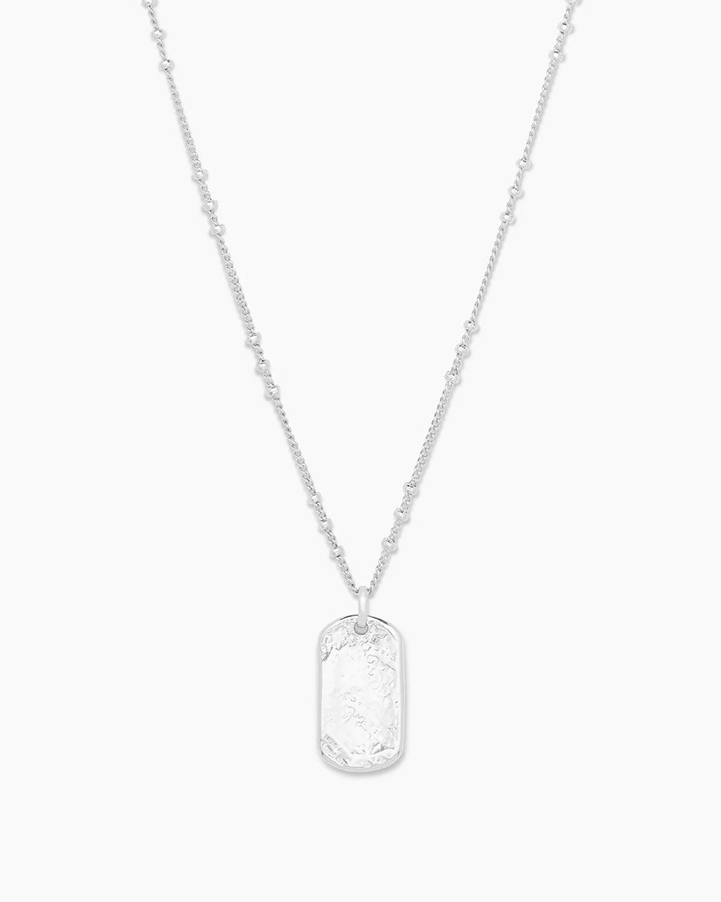 Gorjana Silver Griffin Dog Tag Necklace