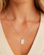 Gorjana Silver Griffin Dog Tag Necklace