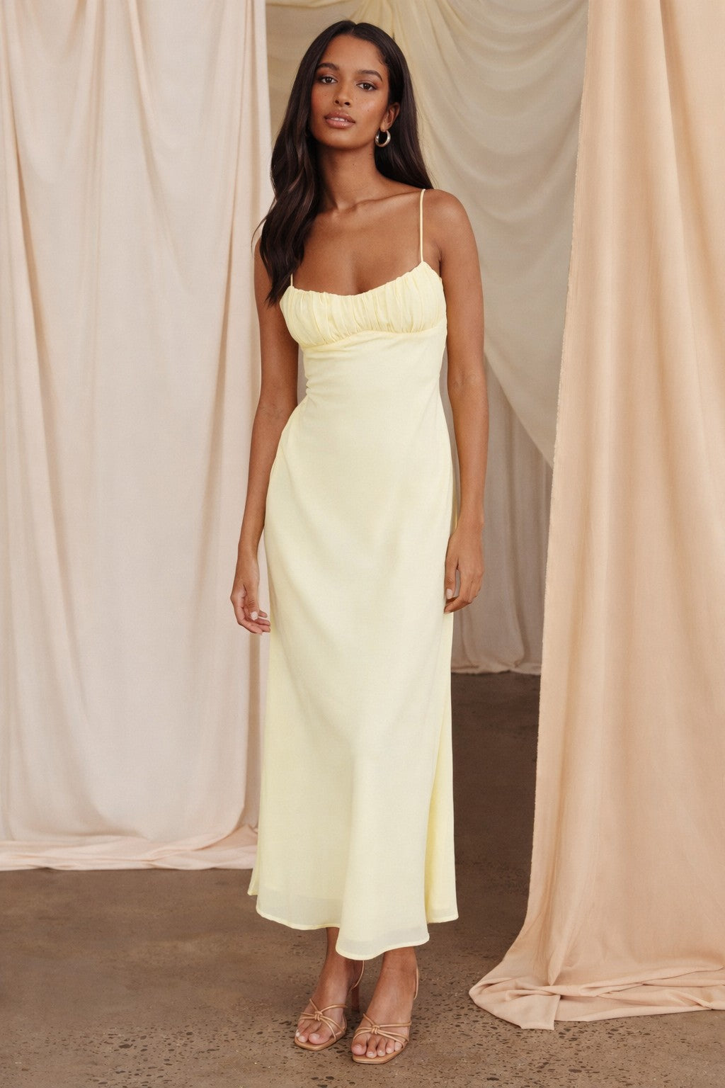 Buttercream Ruched Bust Midi Dress Main image