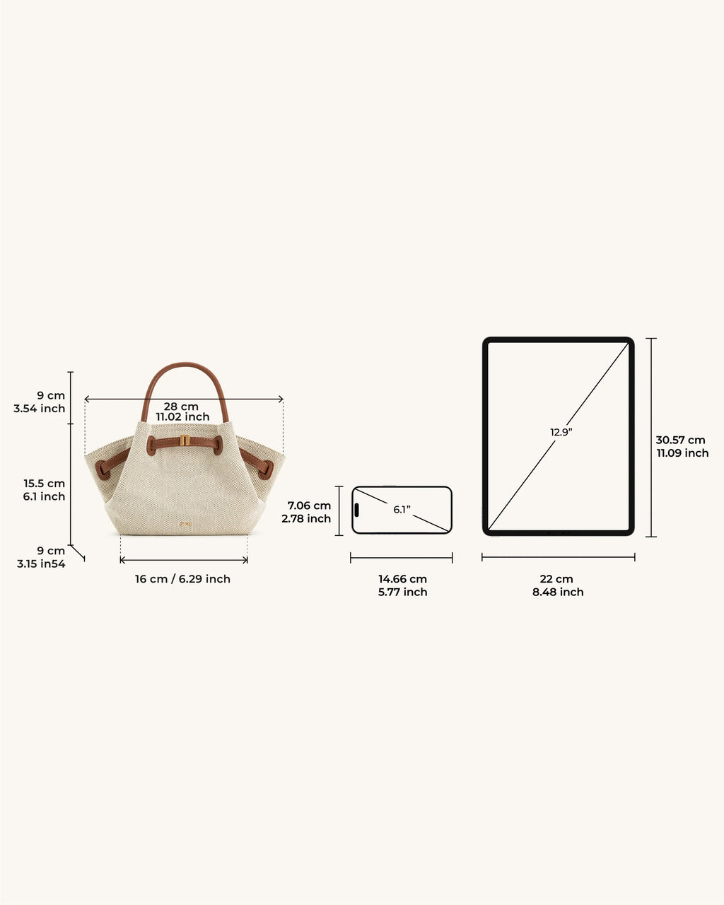JW PEI Hana Mini Tote Bag (Brown Canvas)