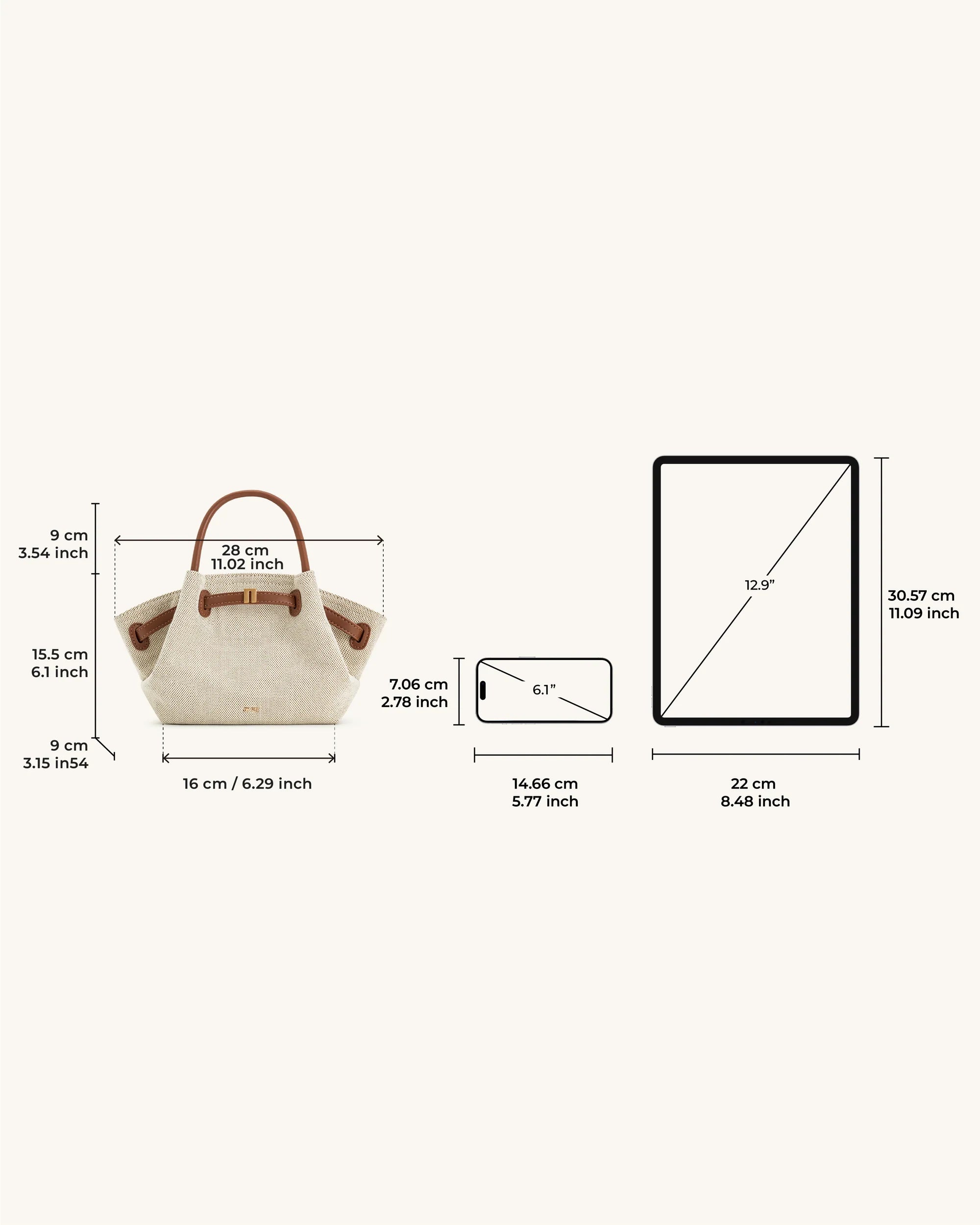 JW PEI Hana Mini Tote Bag (Brown Canvas)