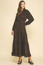 Paisley Print Tiered Maxi Dress